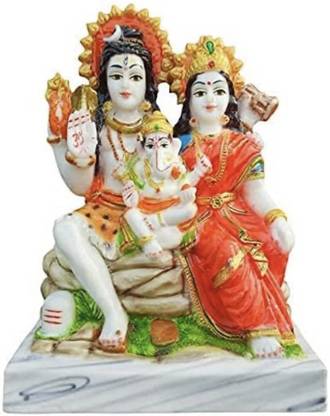 BUY N RELAX Lord Shiv Parivar Family Statue Shiv Murti Idol, 6 Inch, Multicolour Decorative Showpiece  -  15 cm