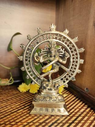 pujacraft PujaCraft Brass Nataraja Statue ( Big ) Decorative Showpiece  -  20 cm
