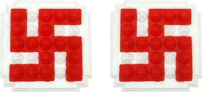 Plus Value Red Swastik Pyramid 2.5” Pair Vastu Remedies डेकोरेटिव शोपीस  -  2.5 cm