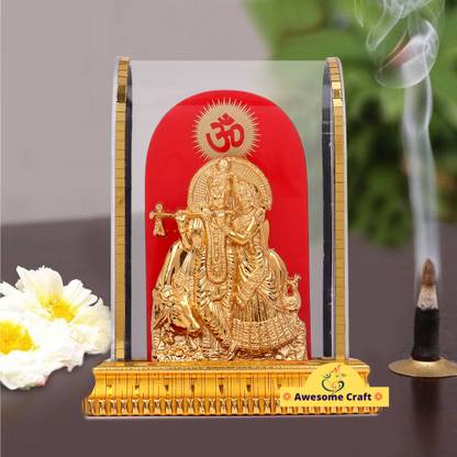 Awesome Craft Radha krishna statue in glass Decorative Showpiece  -  12.5 cm