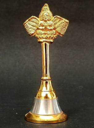 vhub Studio Pooja Mandir Bell, Garuda Ghanti (100 Gram Height 4.5 inch) Decorative Showpiece  -  10 cm