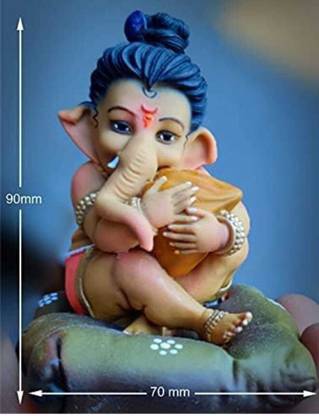 LAIKA CREATION Car Ganpati, Bal Ganesh, Dashboard Murti Decorative Showpiece  -  8.5 cm
