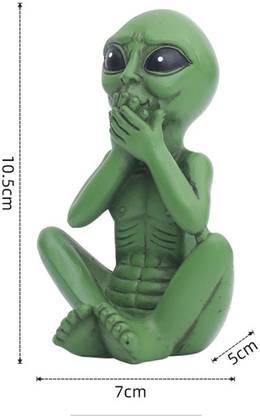 BNF Resin Alien Statue Desktop Sculptures Figurine Ornament Art Decor Green C Decorative Showpiece  -  12 cm