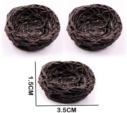 Vintager Architectural Delights Miniatures Colourful Bird Nest Mini (Set Of 2PC) Decorative Showpiece  -  1.5 cm