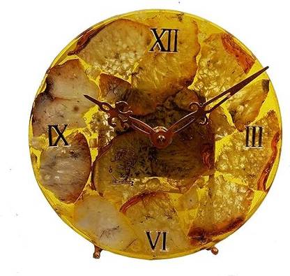 eshoppee 6 inch Agate Clock semiprecious Stone Table Clock for Home Decoration ( Decorative Showpiece  -  15 cm