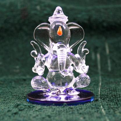 MINIDECOR Glass Handicraft Lord Ganesha Idols & Figurine Decorative Showpiece  -  7.5 cm