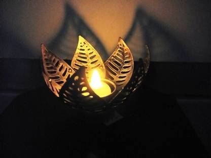 Vandana Collection Religious Lotus T-Light Holder For Home Offices & Gifting Decorative Showpiece - 9 cm