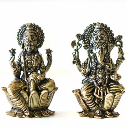 The Spiritual Living Laxmi Ganesh Idol | Murti Laxmi Ganesh | God Idol | God Idol For Home & Offices Decorative Showpiece  -  5.1 cm