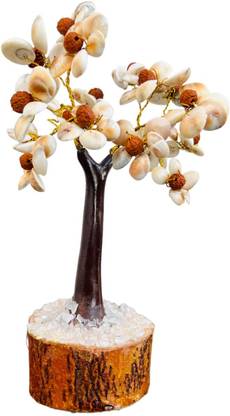 LIBRA Rudraksha Gomti Chakra Tree for Good Health, Wealth & Prosperity (54 Bead) Decorative Showpiece  -  12 cm