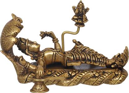 THOLIYA ARTS 5 Inch Lord Vishnu Sleeping Murti Narayana Rest Statue God Hari Murti For Home Decorative Showpiece  -  12.7 cm
