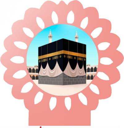 Pawandeep Pink Macca Madina Dashboard Idol for Car & Home Decorative Showpiece  -  11 cm