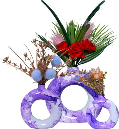 Flipkart SmartBuy Matte/Glossy Finish Round Shaped Flower Pot for Modern Gardens" Decorative Showpiece  -  15 cm