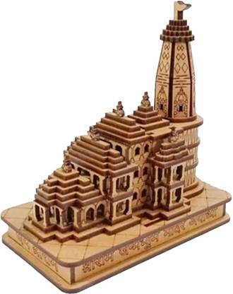 Madhut Shri Ram Mandir 3D Wooden Temple Model for Home, Office & Gift Showpiece Decorative Showpiece  -  11.43 cm