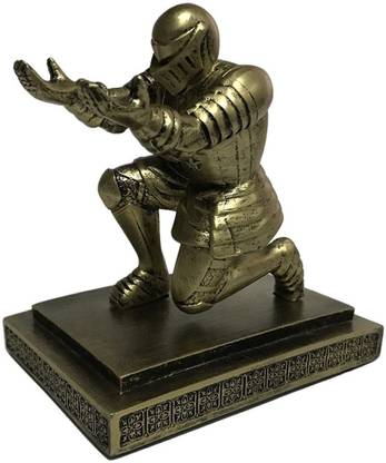 BNF Knight Pen Holder Desk Organizers Fountain Pen Stand Display School Bronze Decorative Showpiece  -  12 cm