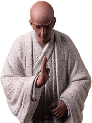 Lyla Pottery Clay Chinese Monk Figure Sculpture Ornament for Home Office Tabletop Sty Decorative Showpiece  -  5 cm
