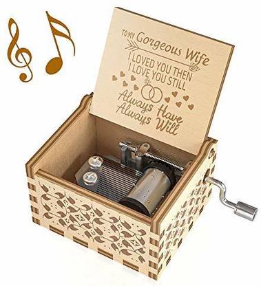 Ucuber You Are My Sunshine Music Box Gifts For Wife From Husband Wood Laser Engraved Decorative Showpiece  -  4.8 cm