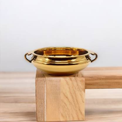 Being Classic Brass Plain Urli Decorative Bowl for Diwali | Office home (Diameter- 10" inches) Decorative Showpiece  -  8.9 cm