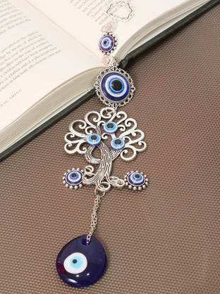 TIED RIBBONS Wall Hanging Evil Eye For Good Luck Charm and Prosperity Decorative Showpiece  -  25.4 cm