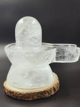 Devlink Premium Quartz Crystal Shivling - (Weight - 50g, Height - 2.5cm Approx) Decorative Showpiece  -  2.5 cm