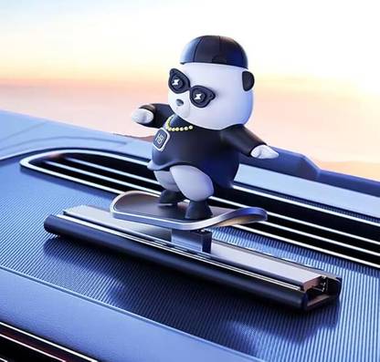 AUTO BLINK Cute Sliding Panda Statue for Car,Office Table,Home Decoration Statue Decorative Showpiece  -  8 cm