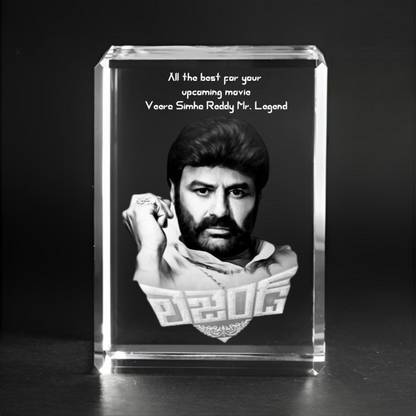 AravGifts RECTANGULAR FACED CRYSTAL CUBE SIZE(MM):60*30*80(L*W*H) 2D/3D LASER ENGRAVING Decorative Showpiece  -  8 cm