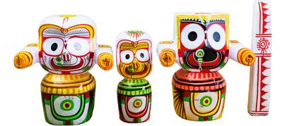 Jagannath World Lord Jagannath,Balabhadra,Maa Subhadra and Sudarsan 6 Inch Decorative Showpiece  -  15 cm
