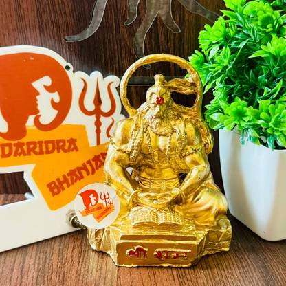 DARIDRA BHANJAN Lord Pavan Sut Hanuman Ji Murti, Hanuman idol for Car Dashboard Decorative Showpiece  -  10 cm
