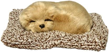 frokht ™Car Dashboard Sleeping Dog Plush Soft Toy Showpiece For Car & Home Decorative Decorative Showpiece  -  8 cm
