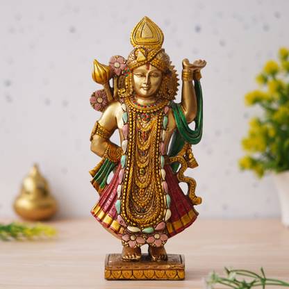 shyam antique creation 10" Standing Shrinath Ji Murti Sculpture Dwarkadhish Statue Shreenath Ji Idol डेकोरेटिव शोपीस - 25.4 cm