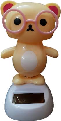 AFTERSTITCH Solar Powered teddy Hawaiian Hula doll for car dashboard Dancing Toys decoration Decorative Showpiece  -  11.5 cm