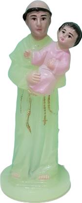 Divine Creations Glow in the Dark St Anthony Statue for Altar Decorative Showpiece  -  10 cm