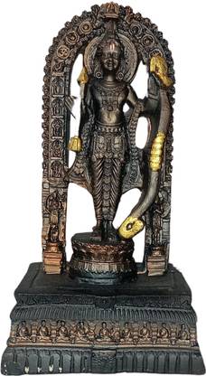 Shri Shri Handicraft Ram Lalla Idol/Murti/Statue for Home Decor Ayodhya Ram lala Model (Black) Decorative Showpiece  -  10 cm