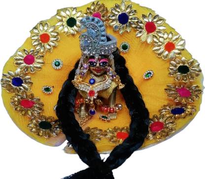 RSS Shri Radha Rani Sarkar Ji, Ladli Shri Radha Rani Ji Orginal Brass Radha Rani Ji Decorative Showpiece  -  5 cm