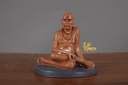 Nath Craft Anantkoti Bramhandnayak Swami Samarth Superfine Premium Quality Big Polymarble Decorative Showpiece  -  9.5 cm