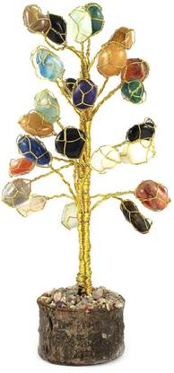 Vastu Art Vastu FengShui Multi Tumble Gem Stone Tree For Life, Wealth, Health & Happiness Decorative Showpiece  -  20 cm