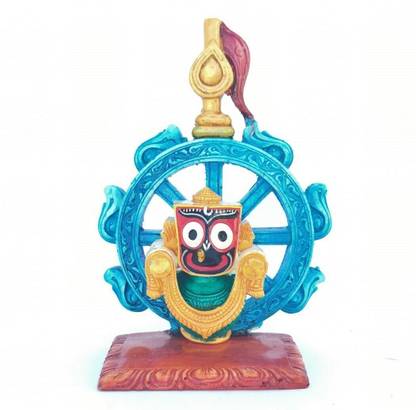 Real Craft Marble Idol of Lord Jagannath in Nilachakra for Living Room,Study, Hotels, Office, Corporate House, Religious Places, Car Dash Board, Gifting etc Decorative Showpiece-15 cm Decorative Showpiece  -  15 cm