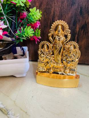 DARIDRA BHANJAN Saraswati Ji Murti Goddes ganesh Idol Maa Sharda Murti Maa Saraswati LAXMI MATA Decorative Showpiece  -  12 cm