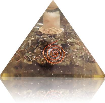 VINIROH Labradorite Pyramid With Merkaba Reiki Healing Gemstone Decorative Showpiece  -  7.31 cm