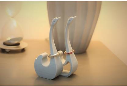 celestial crafts Swan Ring Holders (Set of 2) Decorative Showpiece  -  15 cm
