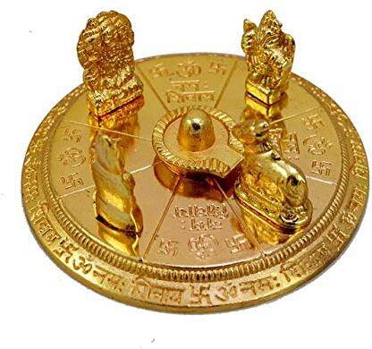 ASTROTALKS Shiv Parivar with Shivling Shri Kartik Ganesh MATA Parvati and Nandi Decorative Showpiece  -  9 cm