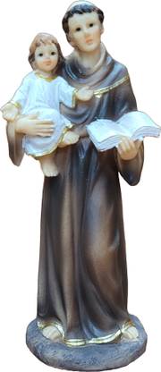 Divine Creations Patron Saint Anthony Statue for Car / Altar Decorative Showpiece  -  13 cm