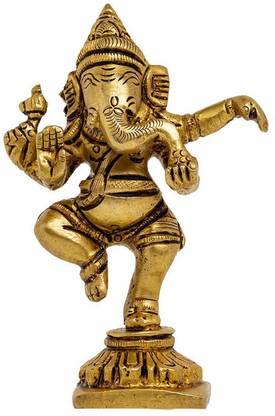 Ayyappantraders Narthana Ganapathy Statue for Home | Divine Lord Ganesha Elegant Dancing Idol Decorative Showpiece  -  11 cm