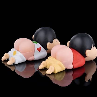 CHIPWOOD Set of 2 Funny Shin-Chan Action Figure | Soft Butt | Car,Table Decorative Showpiece  -  10 cm