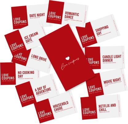 eCraftIndia Valentines Day "Love Coupons" Card Set Decorative Showpiece  -  0.7 cm