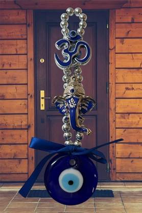 Pravyon OM Ganesh Ji Evil Eye Showpiece for Home/Office – 15 cm Decorative Showpiece  -  2 cm