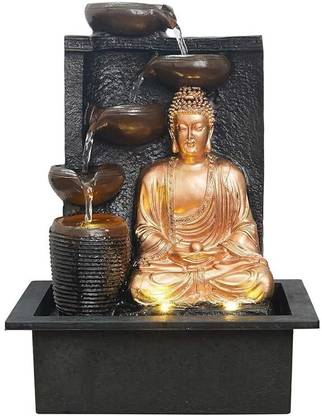 homicraft Homicraft 4-Step lighten, Buddha Water Fountain for Home & office Decor. Decorative Showpiece - 41 cm