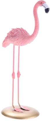 BNF Resin Flamingo Figurine Miniature Sculpture Glass Stand Table Ornament B Decorative Showpiece  -  10 cm