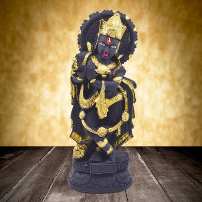 Real Craft Timeless Tranquility: Clay Shree Krishna Statue - 22cm Height Decorative Showpiece  -  22.5 cm