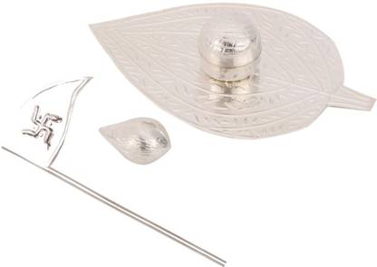 Osasbazaar Silver Pan Supari Dhwaj Nariyal Combo for Puja Decorative Showpiece  -  4 cm