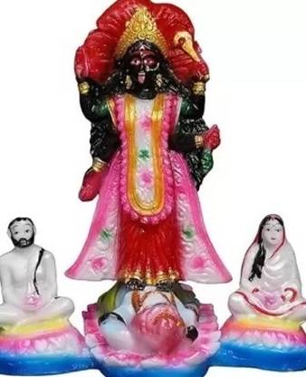 gifts for love Dakshineswar Kali Murti Deity Resin Sculpture Adi Shakti Ma Goddess Kali Decorative Showpiece  -  22 cm